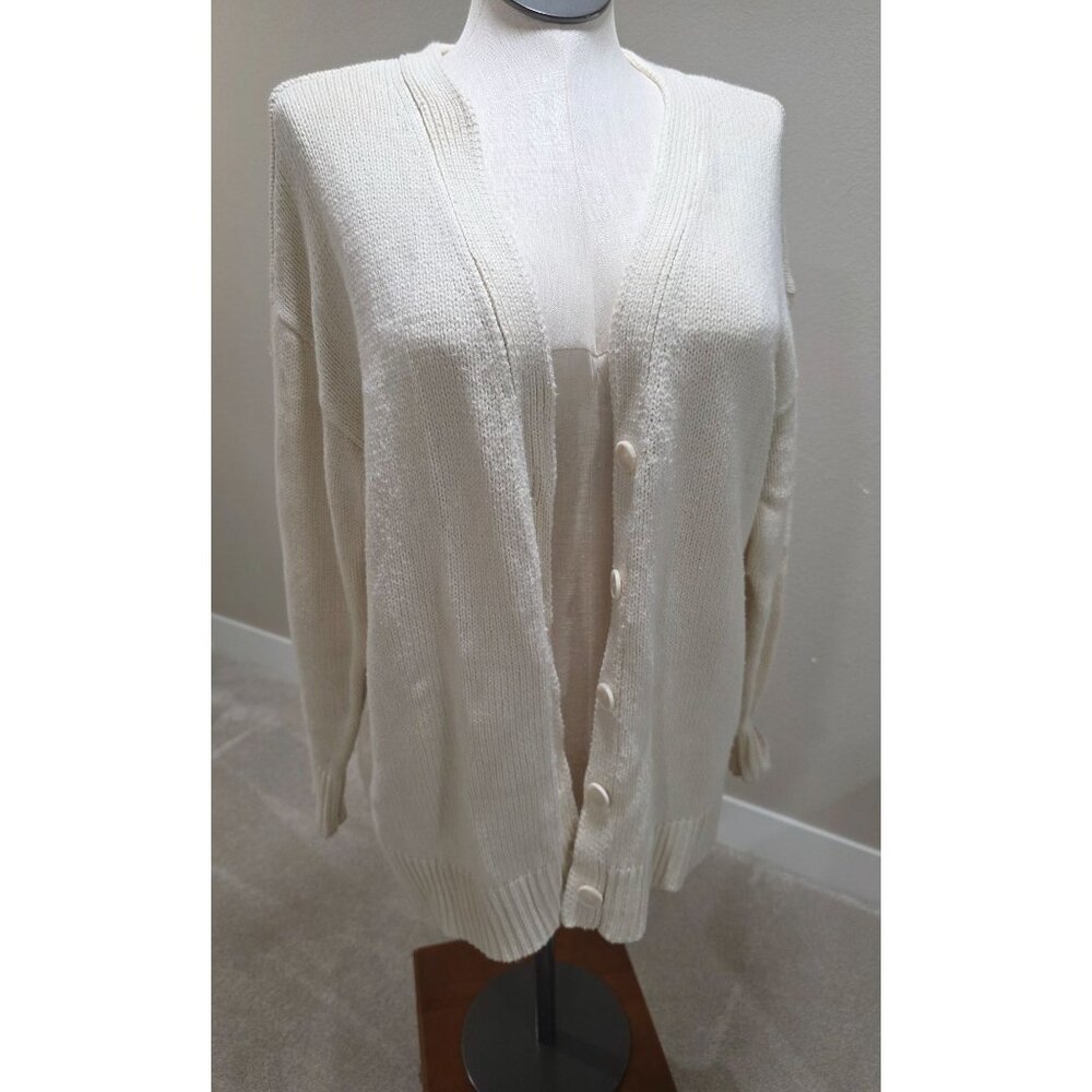 Lane Bryant Womens Ivory Cardigan Sweater Size M
